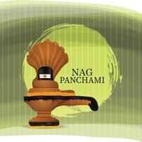 Creative shivling for happy nag panchami festival vector