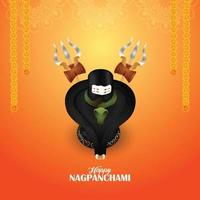 Happy nagpanchami indian festival design vector