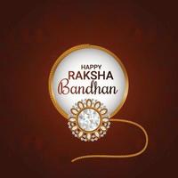 rakhi realista para el concepto de diseño feliz raksha bandhan vector