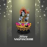 feliz diseño del festival indio nagpanchami vector