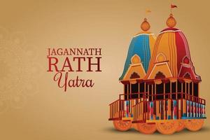 diseño de celebración de jagannath rath yatra con lord happy rath yatra jagannath balabhadra y subhadra en un hermoso carro vector