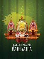 Beautiful chariot for happy rath yatra with lord jagannath balabhadra and subhadra vector illustration