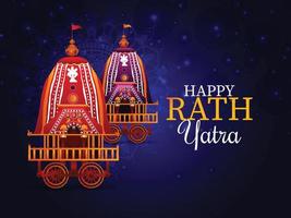 Creative chariot for happy rath yatra vector