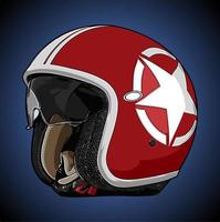 retro helmet half face vector