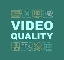 Video quality word concepts banner. Video post production. Film rating, review, feedback. Presentation, website. Isolated lettering typography idea with linear icons. Vector outline illustration