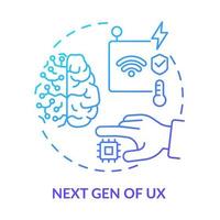 Next gen of UX blue gradient concept icon. Searching ambient user experience. Tech macro trends abstract idea thin line illustration. Isolated outline drawing. vector