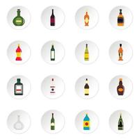 iconos de formas de botella establecidos en estilo plano vector