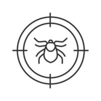 Mite target linear icon. Parasitic insects repellent. Thin line illustration. Contour symbol. Vector isolated outline drawing