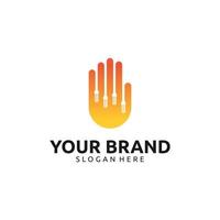 HAND LIGHTING LOGO DESIGN vector