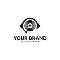 PODCAST VINYL MUSIC LOGO DESIGN vector