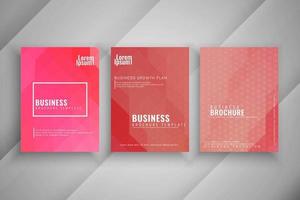 Elegant colorful geometric business brochure template set vector