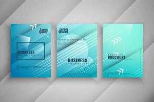 Modern geometric business brochure template set vector