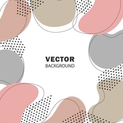 Vector template for social networks, blog, post. Square postcard in pastel brown