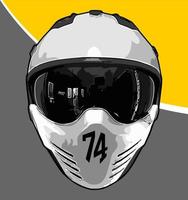 cool helmet front view vector