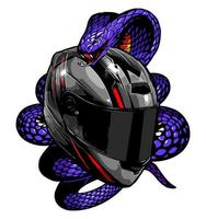 casco y serpiente vector