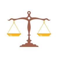 Ancient scales. The concept of justice in judicial judgments of judges. vector