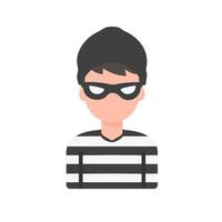 Thief Vector. A criminal who commits an illegal act is arrested by the police. vector