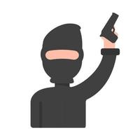 Thief Vector. A criminal who commits an illegal act is arrested by the police. vector