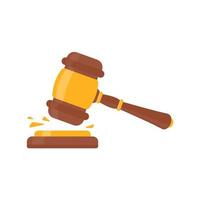 judge hammer Use knocks to decide a lawsuit. A wooden hammer to hit the auction close. vector