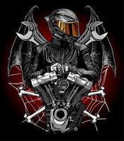 v-twin engine and biker vector