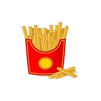 famoso delicioso vector de papas fritas de comida rápida