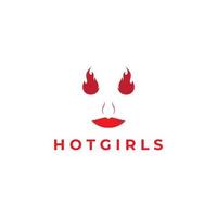 Unique Hot Girl Logo Design Vector symbol illustration