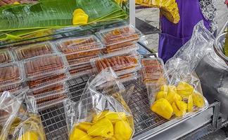 Jackfruit at a street food stand in Bangkok Thailand. photo