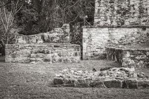 Ancient Mayan site with temple ruins pyramids artifacts Muyil Mexico. photo