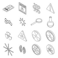 Radiation icons set vector outine