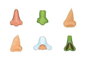 Nose icon set, cartoon style vector