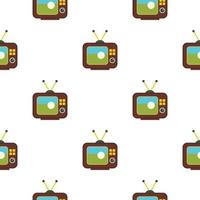 Ball on the screen of retro TV pattern seamless vector