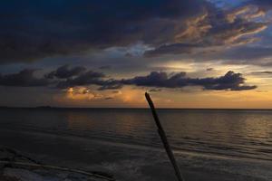 Sunset At The Beach, Tanjung Aru Beach, Kota Kinabalu, Borneo,Sabah, Malaysia photo