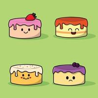 conjunto de vectores de paquete de iconos de pastel de tarta