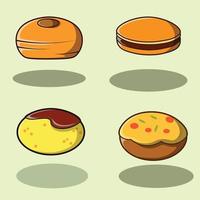 japanese bread icon pack vector set