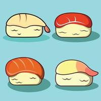 conjunto de vectores de paquete de iconos de sushi