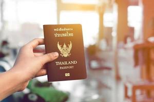 pasaporte de viaje de vuelo de tailandia, concepto de viaje foto