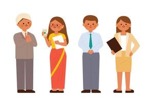 Asian business characters in various fashion styles. flat design style vector illustration.