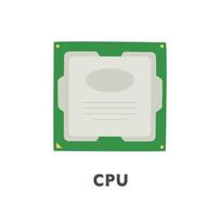 computer parts. CPU central processing unit. flat design style vector illustration.