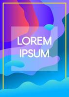 Abstract fluid shapes with text frame borders gradient background vector