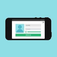 Web Template of Smartphone Login Form vector