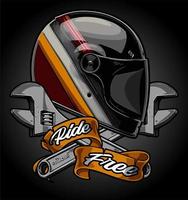 full face retro helmet vector