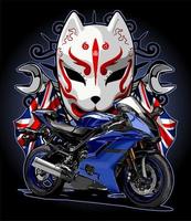 motorcycles with english flag vector