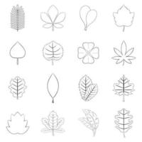 Different leafs icon set outline vector