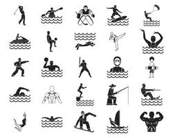 Sportsman icon set, simple style vector