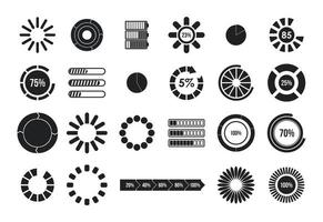 Loading icon set, simple style vector