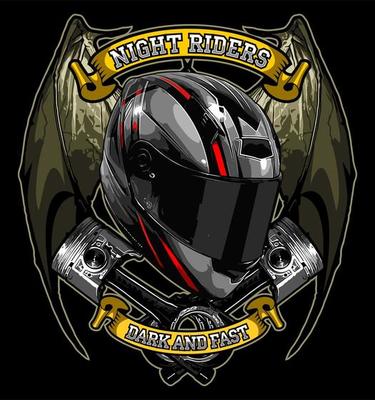 full face helmet bat wing background