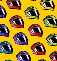 cool helmet pattern yellow background vector