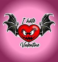 bat-winged red heart