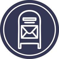 mail box circular icon vector