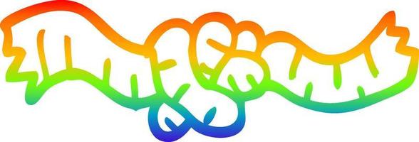 rainbow gradient line drawing cartoon tied rope vector